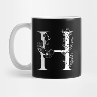 Letter H Monogram - Floral Initial Mug